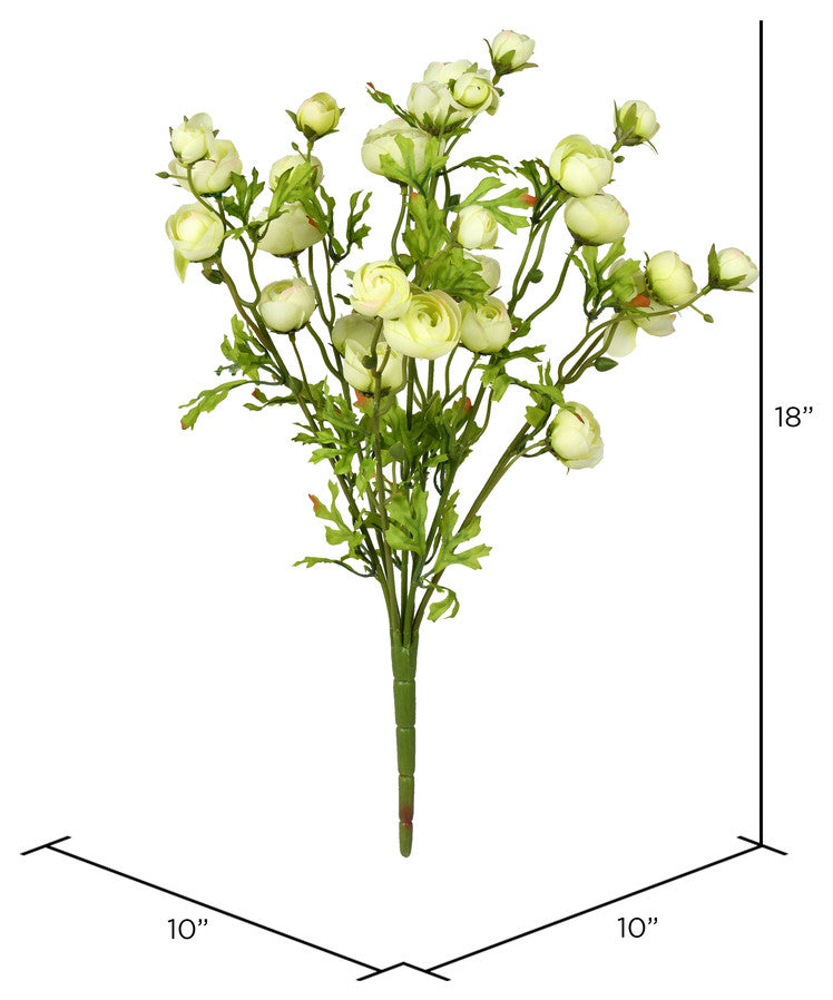 Vickerman 18" Light Green Ranunculus Bush