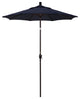 6' Bronze Push-Button Tilt Crank Aluminum Umbrella, Navy Sunbrella