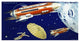 "Mondrakete Sky-Rocket" Digital Paper Print by Retrorocket, 38"x20"