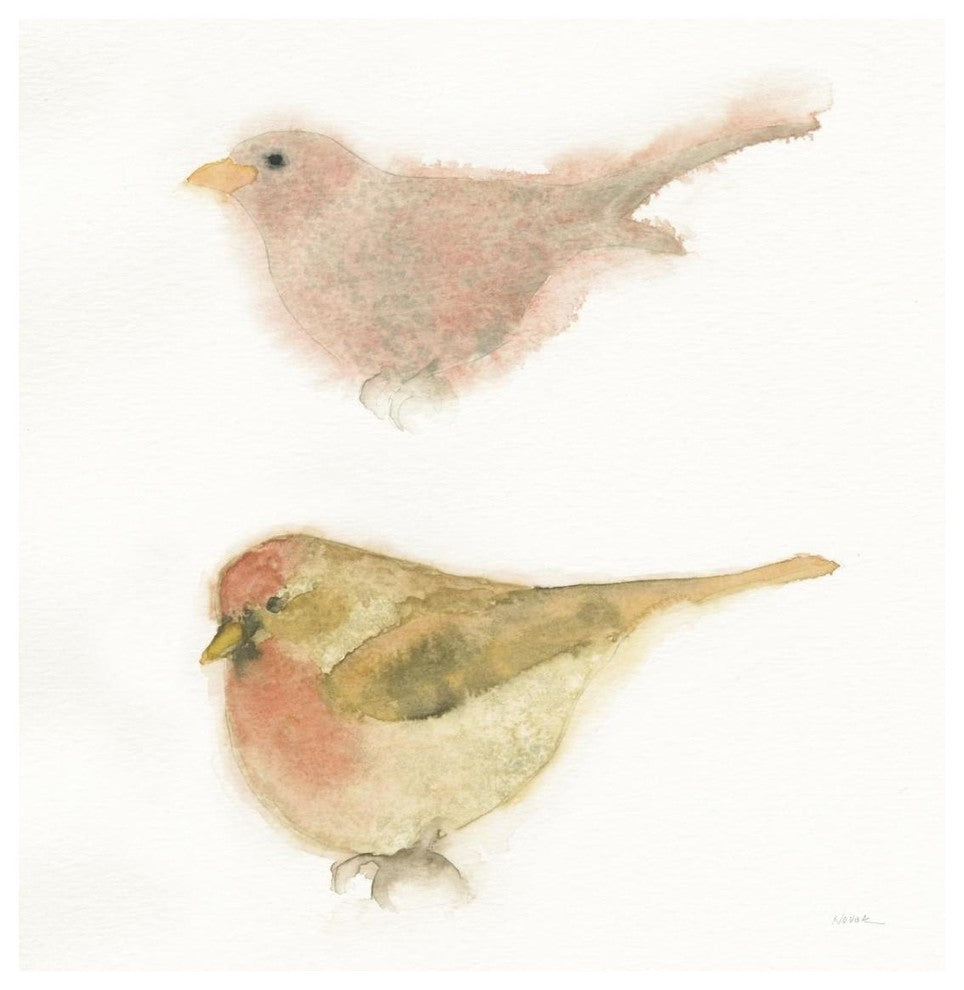 "Watercolor Birds II Sq" Digital Paper Print by Shirley Novak, 32"x32"