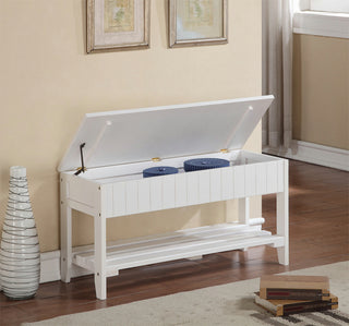 Gewnee Quality Solid Wood Shoe Bench with Storage, White
