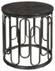 Industrial Gray Marble And Iron End Table