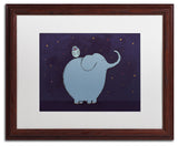 'Owl and Elephant' Matted Framed Canvas Art by Carla Martell