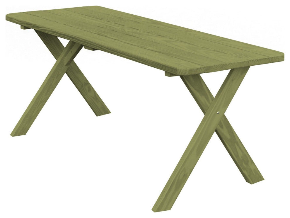 Pine 6' Cross-Leg Table, Linden Leaf Stain