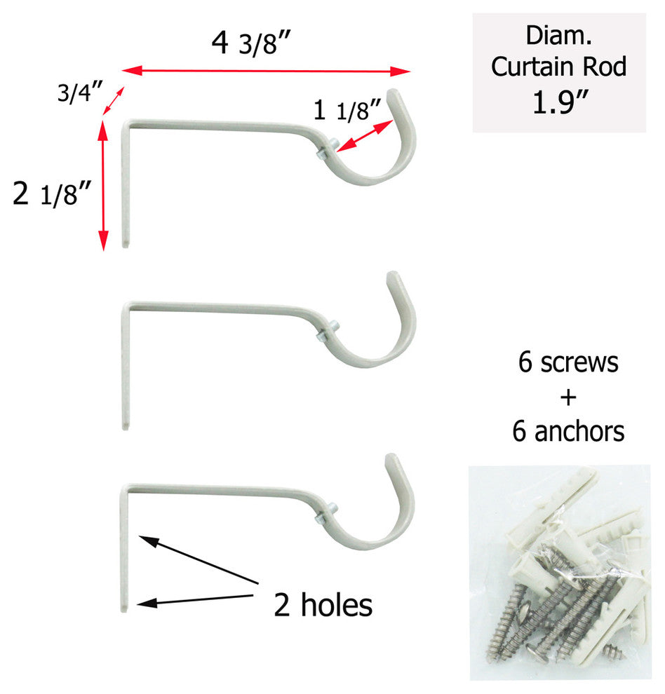 Extendable Curtain Rod Set 49 to 82 L -Diam