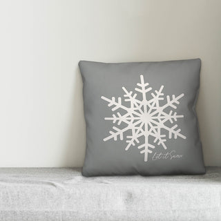 Let It Snow Snowflake 20"x20" Throw Pillow Cover
