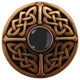 Celtic Jewel Knob Antique Brass, Blue Sodalite Natural Stone, Antique Copper, On