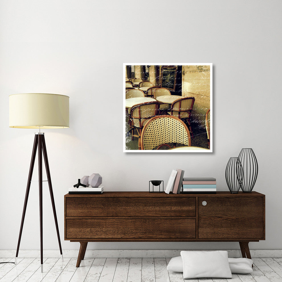 "Paris Bistro Letter" Digital Paper Print by Sue Schlabach, 38"x38"