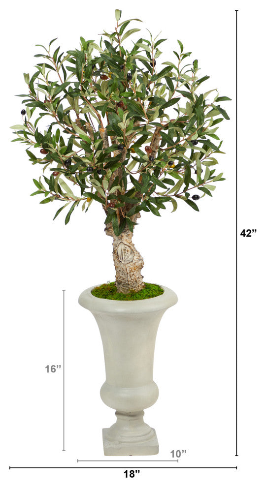 3.5' Olive Artificial Tree, Sand Colored Urn