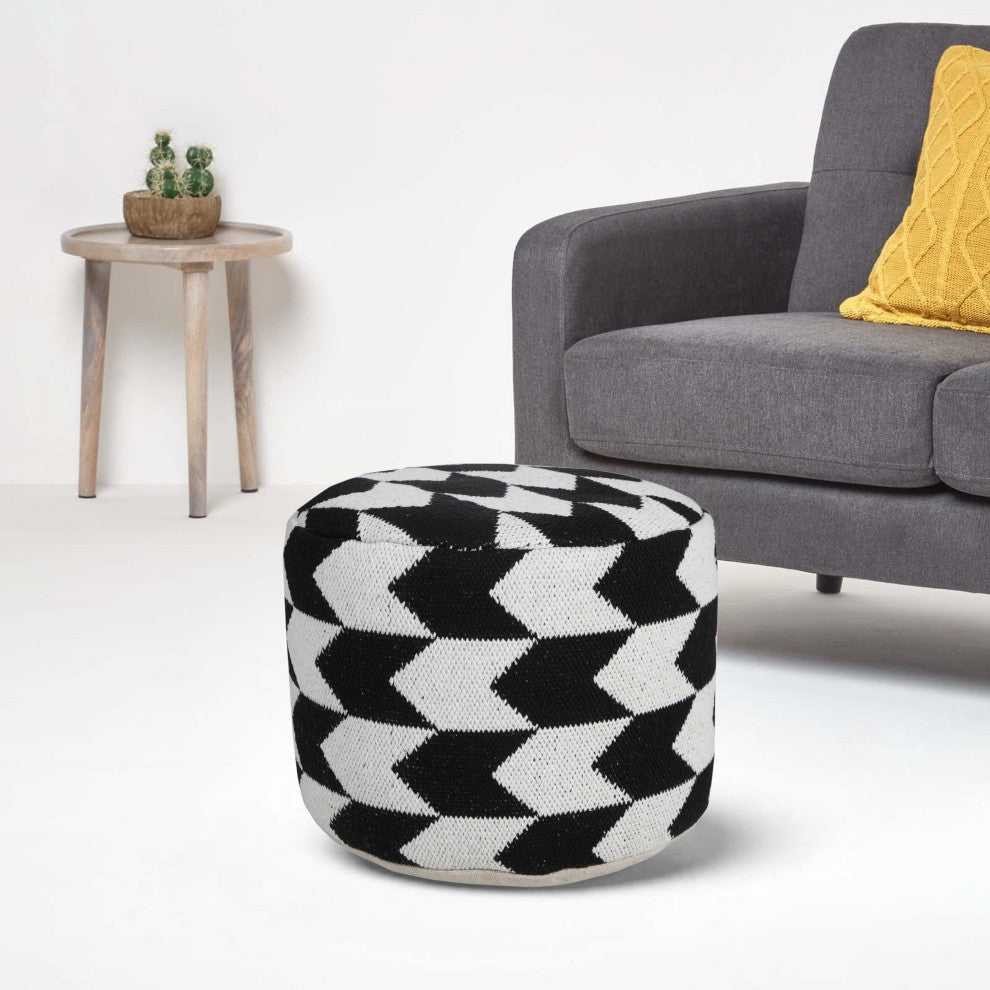 Modern Oversized Chevron Arrow Pouf Ottoman