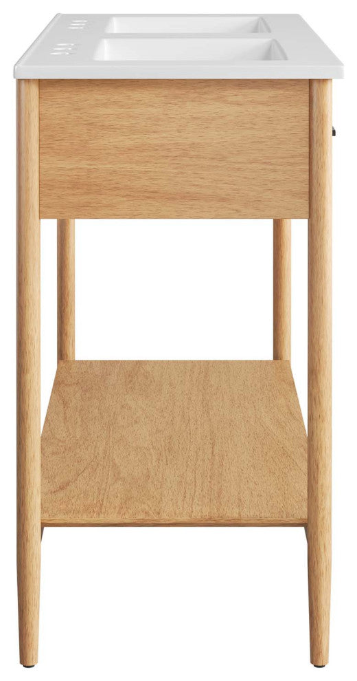 Zaire 48" Double Sink Bathroom Vanity - Natural White