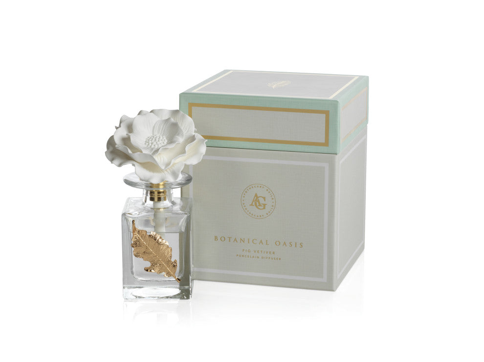 Botanical Oasis Fig Vetiver Porcelain Diffuser, Leaf
