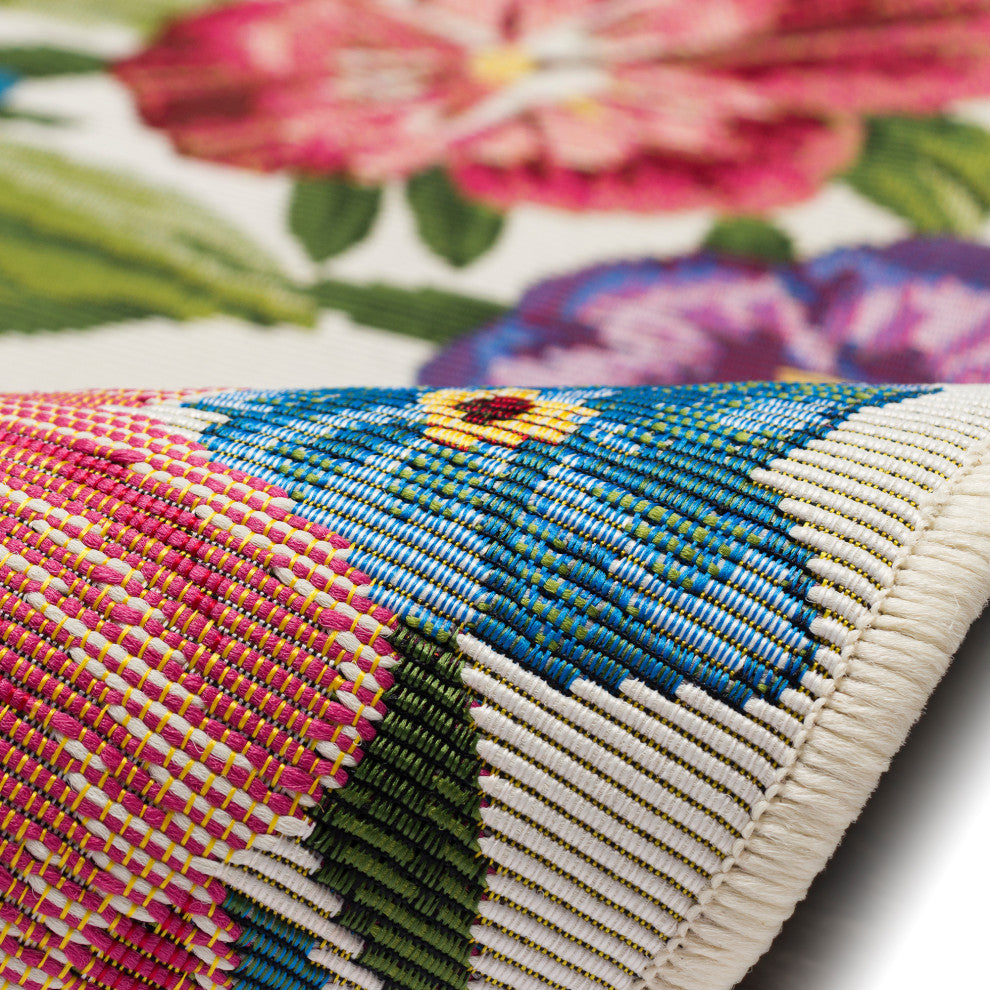Esencia Secret Garden Indoor/Outdoor Mat, Cream, 2'5" X 3'11"