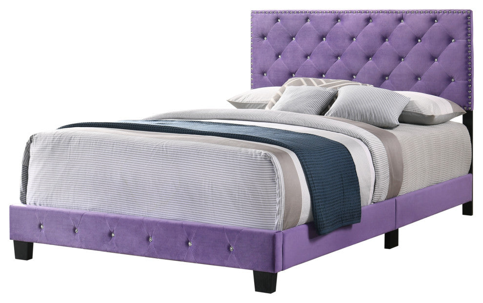 Suffolk Full Bed, Purple, Queen