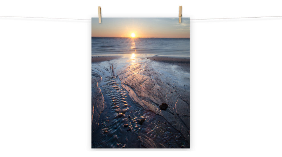 Low Tide Ravine Landscape Photo, Beach Unframed Wall Art Print, 18" X 24"