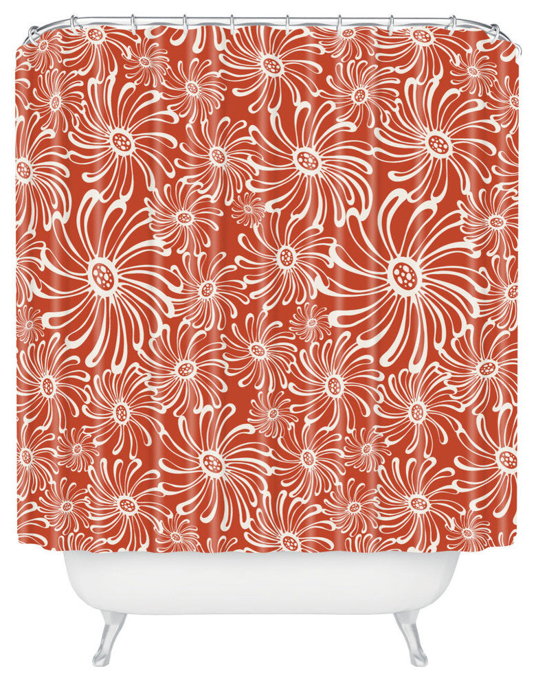 Heather Dutton Bursting Bloom Spice Shower Curtain
