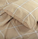 Windowpane Washed Cotton Duvet Cover Set, Camel, Queen, 92"x90"