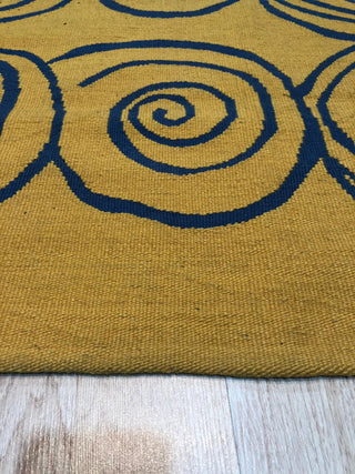 Yellow Contemporary Modern Modern Flat Weave Area Rug
