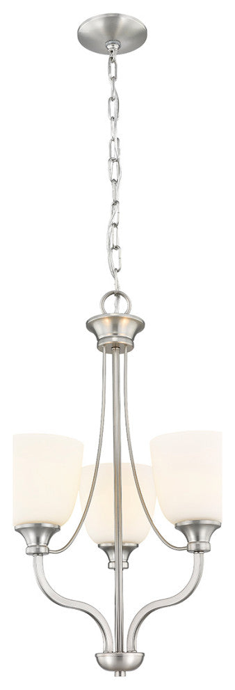 Alberta 3 Light 18" Brushed Nickel Chandelier