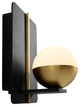 Oxygen Lighting 3-554-1540 Iota 1-Light Wall Sconce, Black With Aged Brass