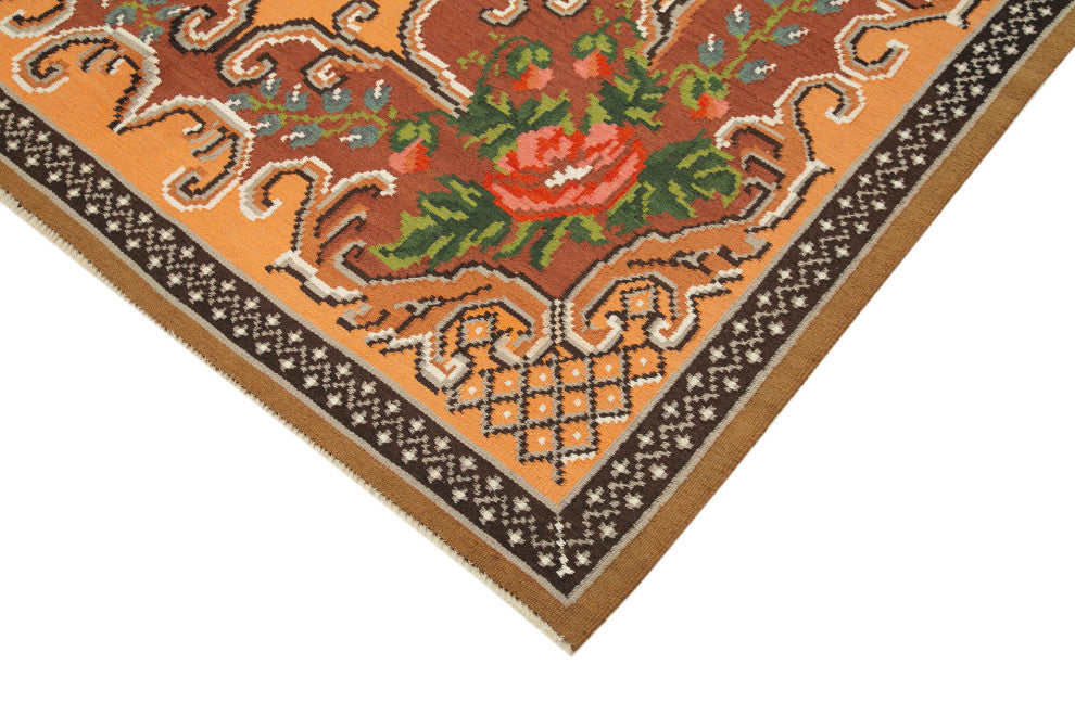 Rug N Carpet - Handmade Moldovian 5' 9'' x 9' 3'' Antique Rose Kilim Rug