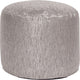 Pouf Ottoman, Tall With Cover, Glam Pewter