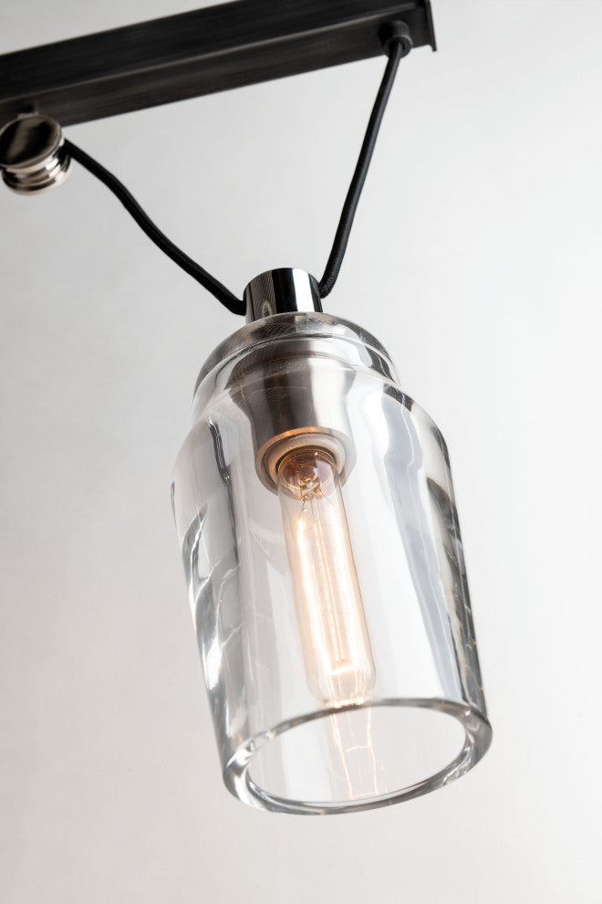 Citizen Linear Pendant, Graphite, Clear Pressed Glass