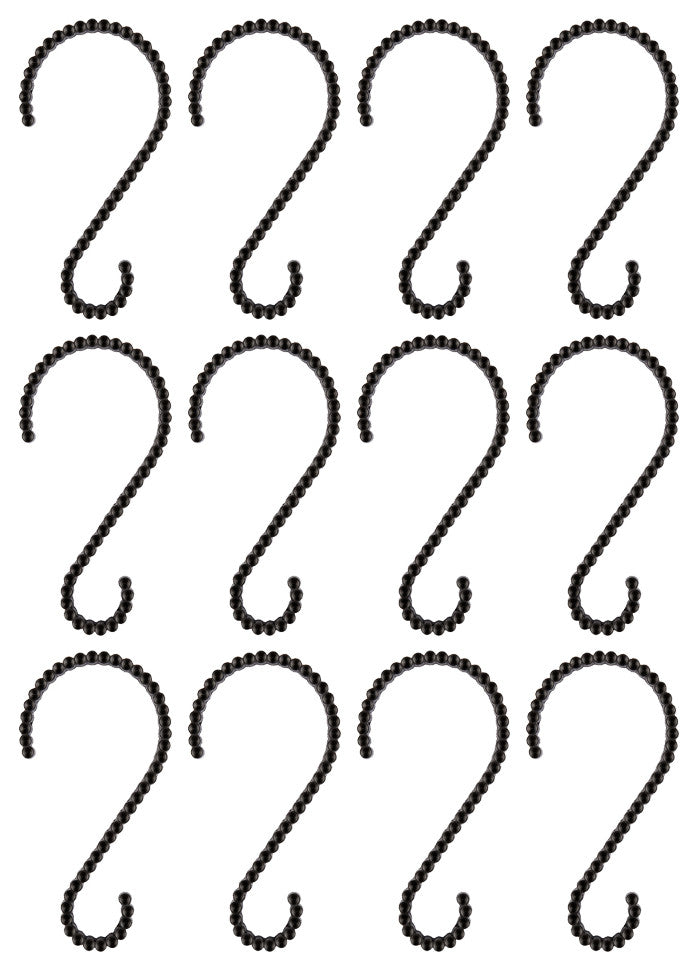 Utopia Alley Shower Hooks - Shower Curtain Rings for Bathroom, Set of 12, Black