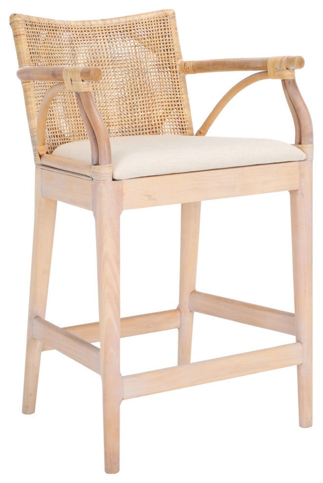 Safavieh Gianni Counter Stool, Natural/White Washed