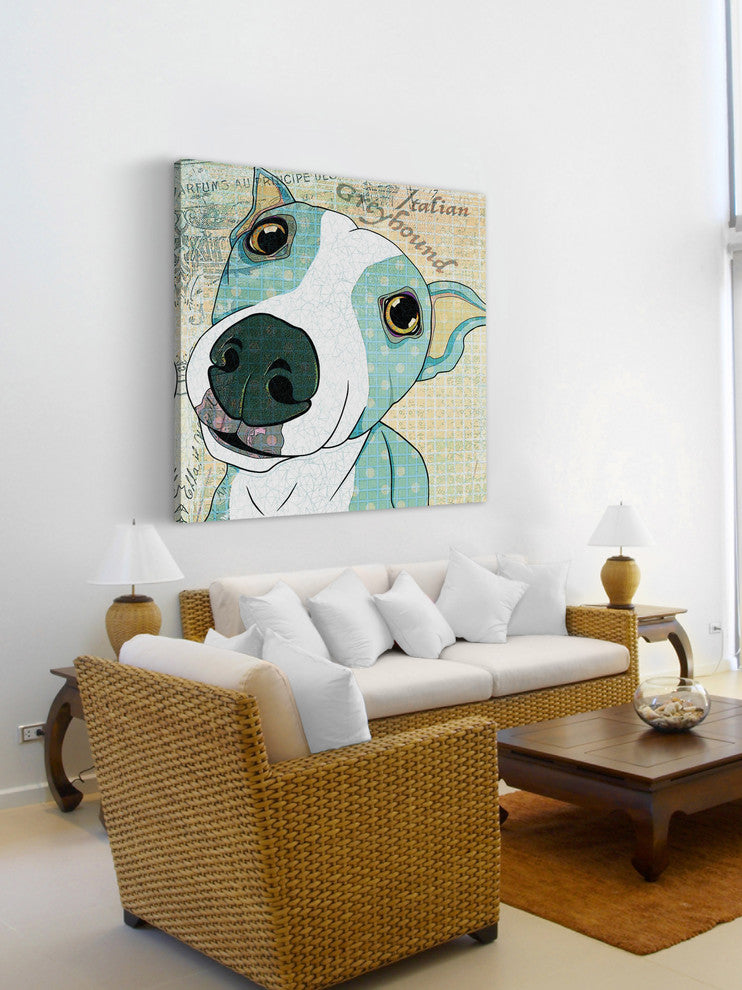 "Italian Greyhound" Art Print, 45x45 cm