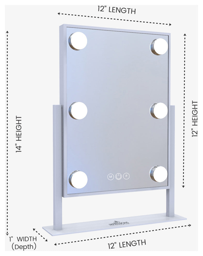 Hollywood Tri Tone LED Makeup Mirror with 360 Degree Swivel, Black