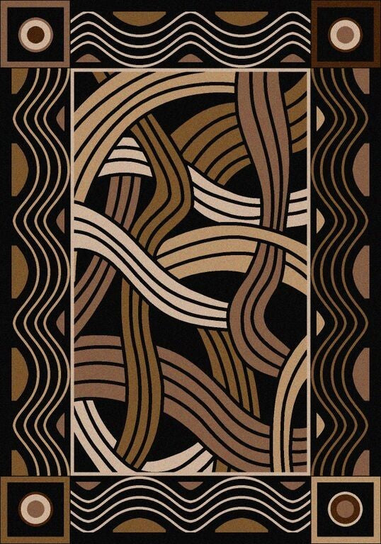 Hand Coiled Rug, Black, 3'x4', Scatter
