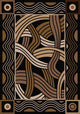 Hand Coiled Rug, Black, 3'x4', Scatter