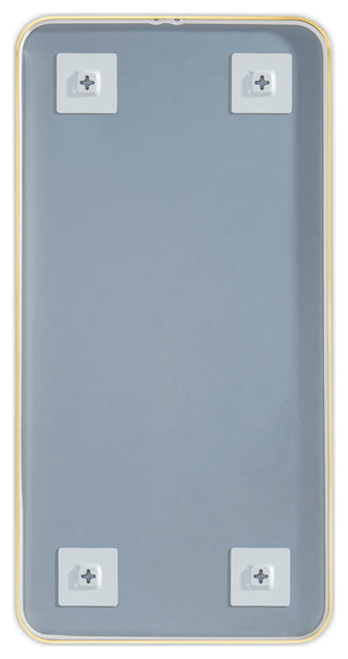 Shatterproof Wall Mount Metal Frame Mirror, FM2, Brushed Gold, 18"x36"