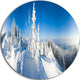Panoramic Winter Mountain, Photo Round Wall Art, 11"