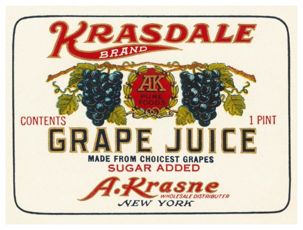 "Kransdale Brand Grape Juice" Digital Paper Print by Retrolabel, 38"x29"