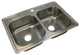 Transolid Classic 33"x22 1/64"x8" Double Drop-in SS Kitchen Sink