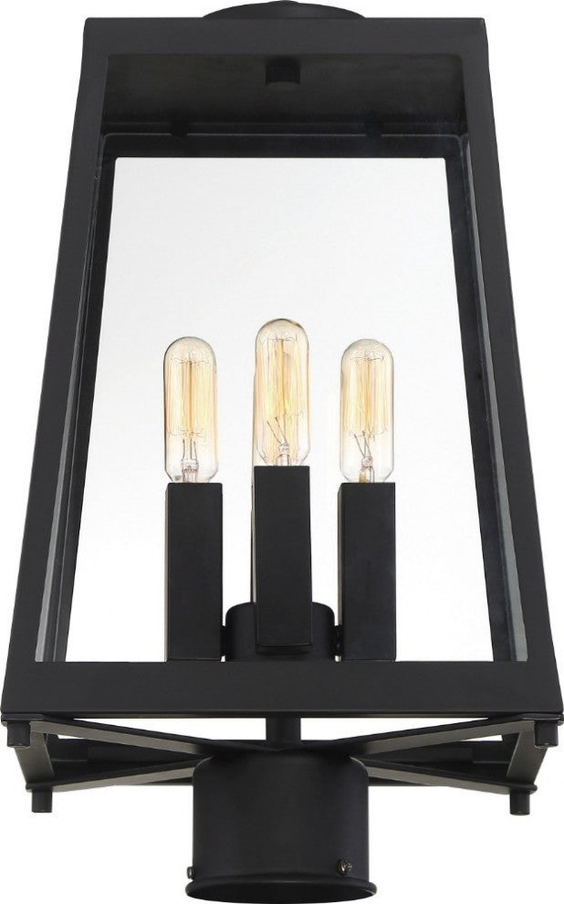Halifax Four Light Post Lantern, Matte Black