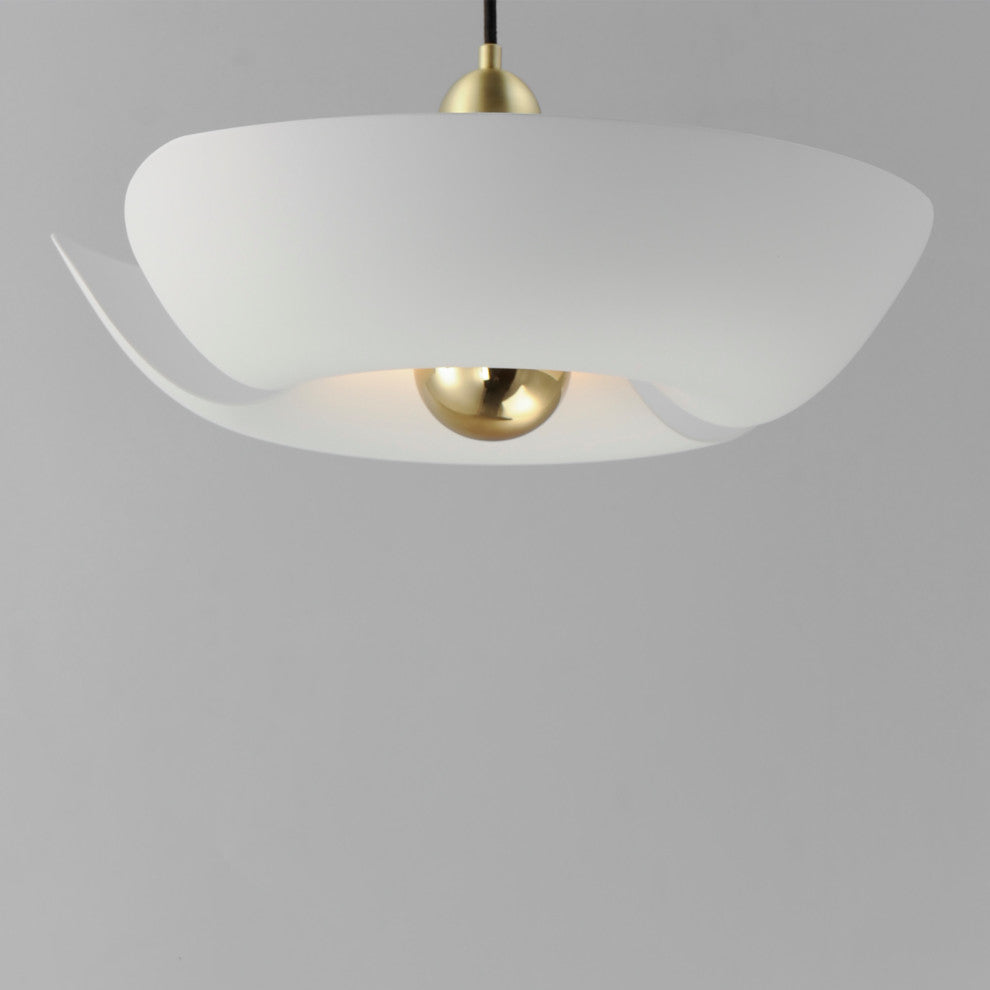 Maxim 11392 Poppy 18"W LED Pendant - Silver Gold / Satin Brass