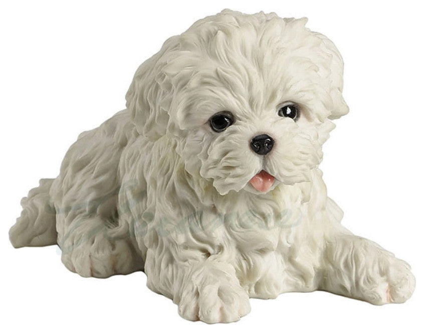 Maltese Puppy Dog Figurine