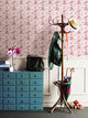 Floral Stripe Wallpaper, Pink and Dusty Rose, Bolt