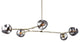 Textured Smoke Glass Shade Light Fixture, Brass