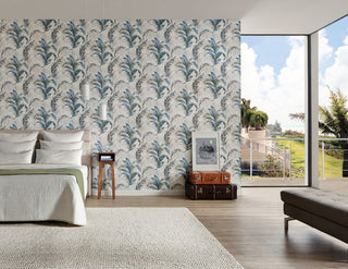 Metropolis 2, Urban Graphic Stripes Floral Plain Light White Wallpaper Roll