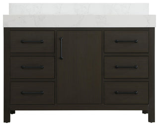 Home Living 48" Single Bathroom Vanity, Mocha Brown With Backsplash