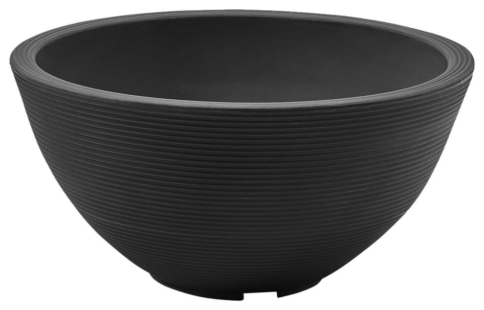 Delano 16" Planter, Caviar Black, 26" Bowl
