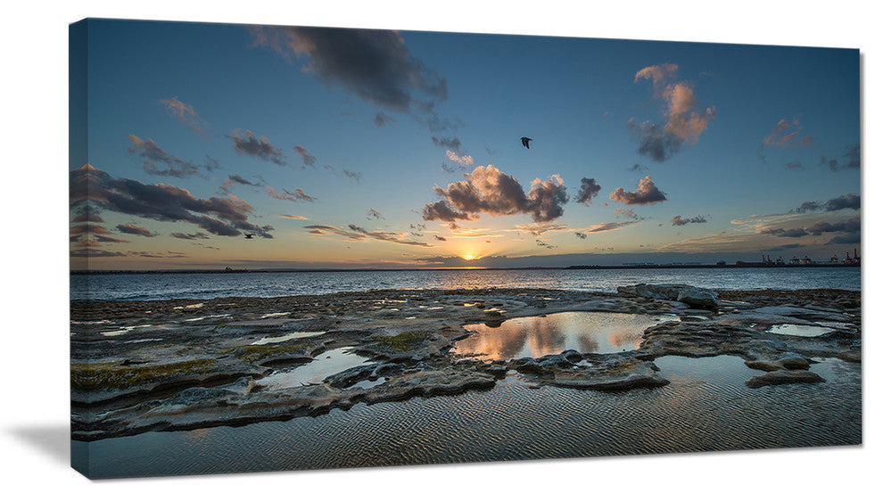 "Sunset At La Perouse Sydney" Landscape Art Print Canvas, 32"x16"