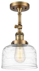 INNOVATIONS 201F-BB-G713-LED 1-Light Semi-Flush Mount Brushed Brass
