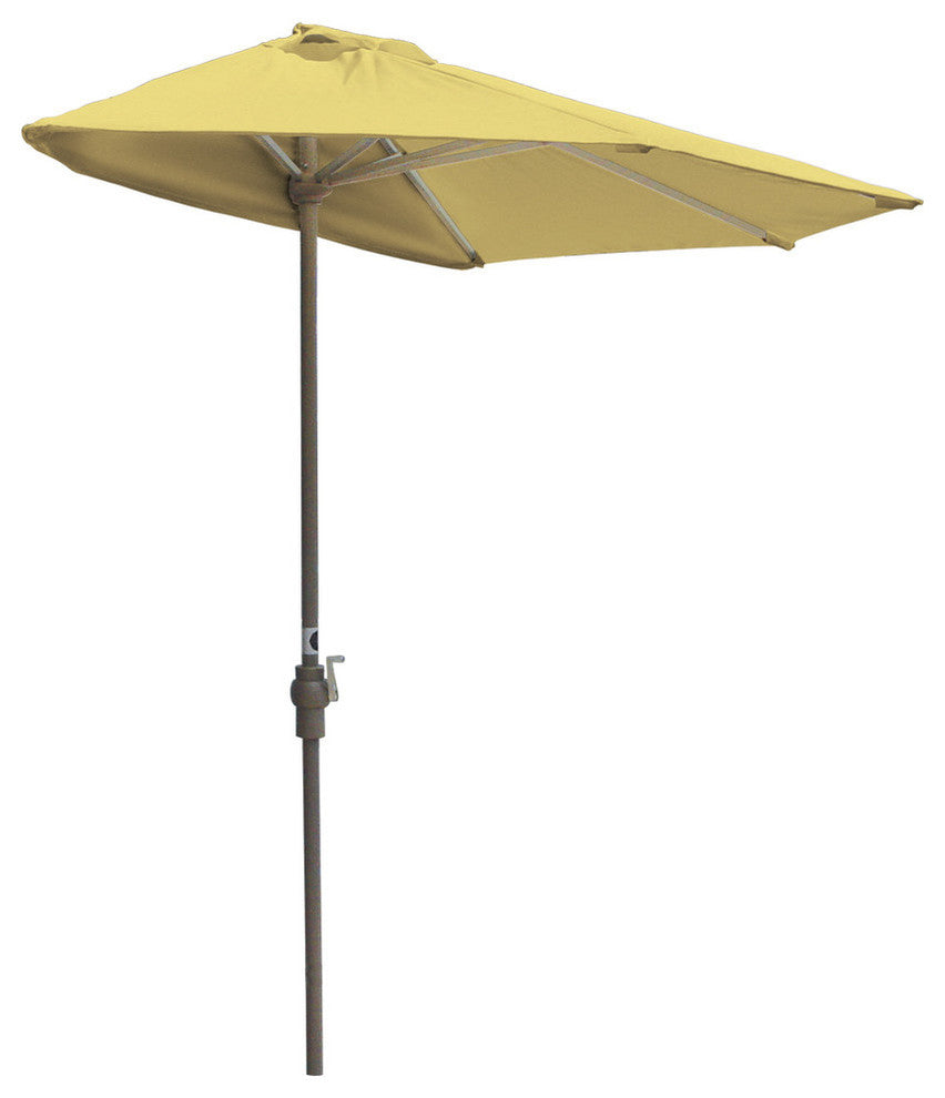 off-The-Wall Brella Half Umbrella, Yellow, 9', Sunbrella Fabric