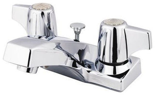 Columbia Centerset Lavatory Faucet,Canopy Handles, Brass Pop-Up, Chrome