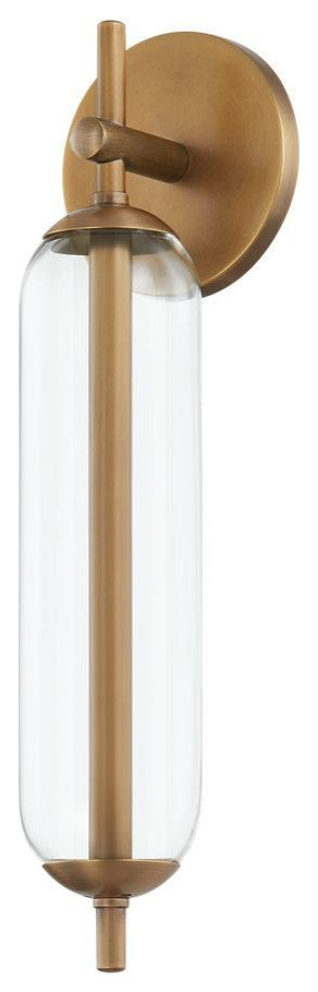 Blaze Exterior Wall Sconce, Patina Brass